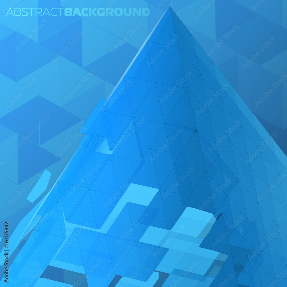 Vector abstract background 3d pyramid collected from triangular polygons for creative high-tech design Vector abstract background 3d pyramid collected from triangular polygons for creative high-tech design