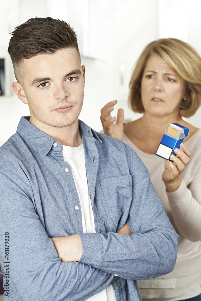 Mother Talking To Teenage Son About Dangers Of Smoking Mother Talking To Teenage Son About Dangers Of Smoking