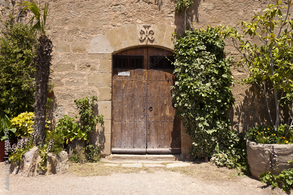 Door of the Castellvell church in Solsona, LLeida, Spain