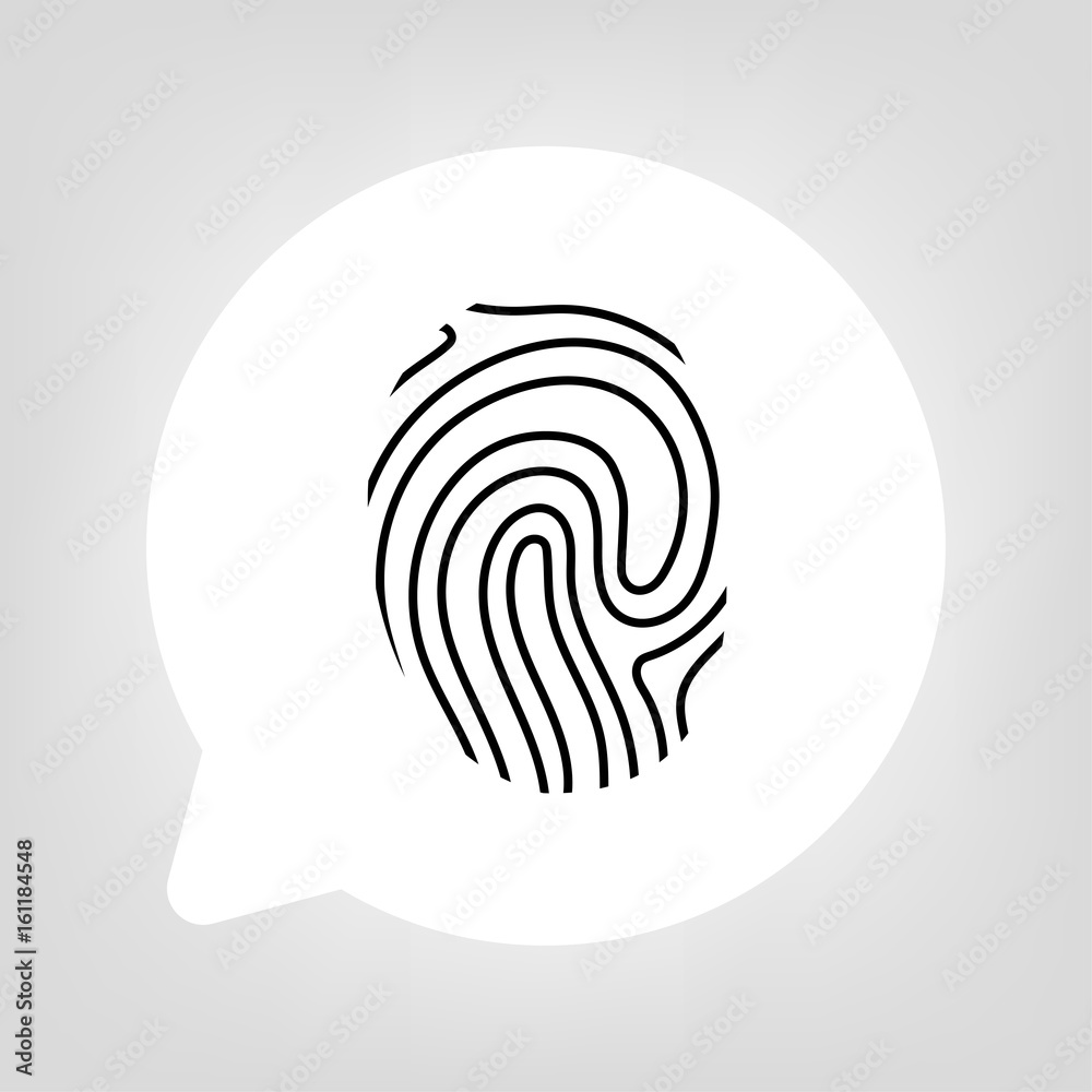 Kreis Sprechblase - Fingerabdruck