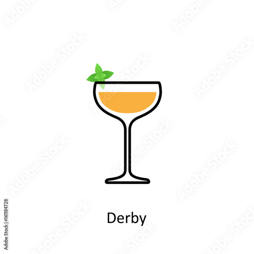 Derby cocktail icon in flat style