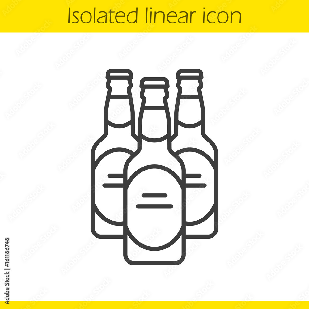 Beer bottles linear icon Beer bottles linear icon