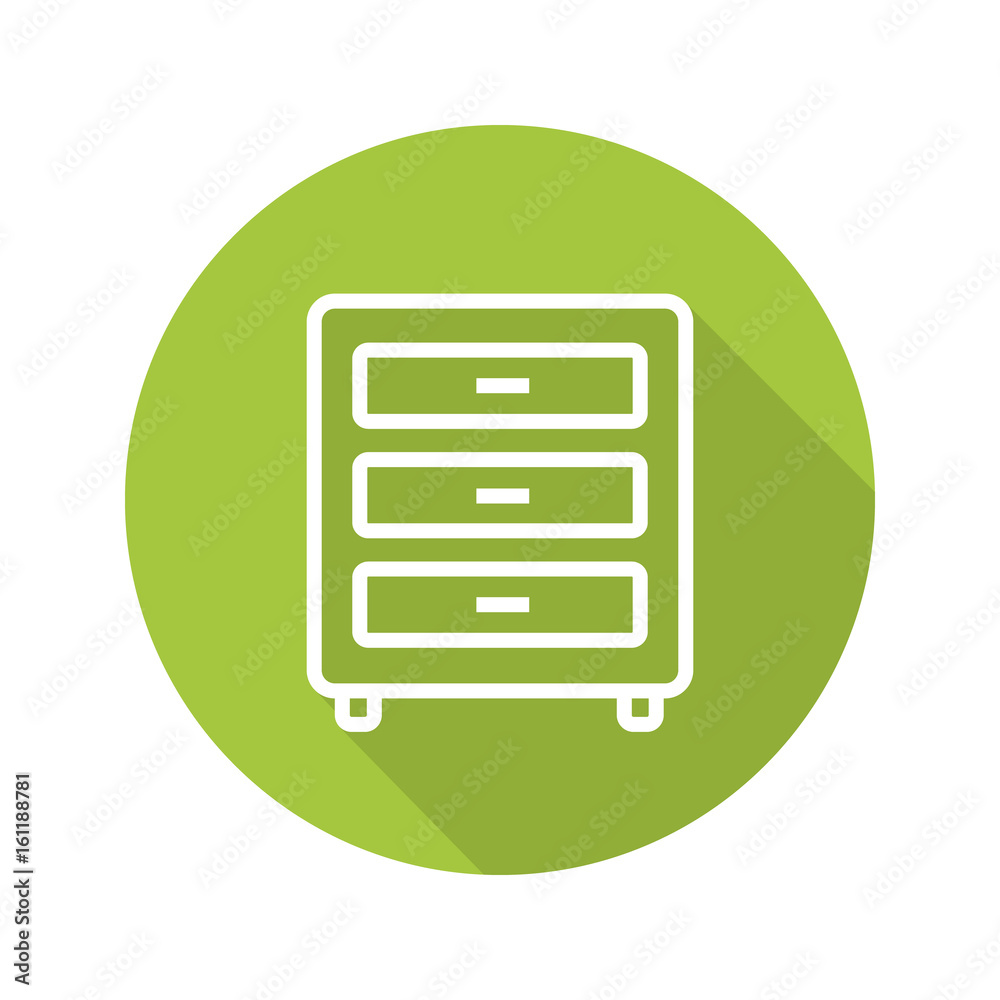 Nightstand flat linear long shadow icon Nightstand flat linear long shadow icon