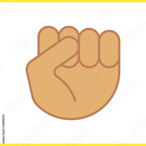 Squeezed fist color icon