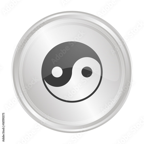 Yin-Yang - Verchromter Button