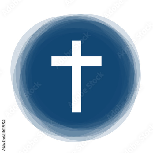 Abstract round button - cross - church