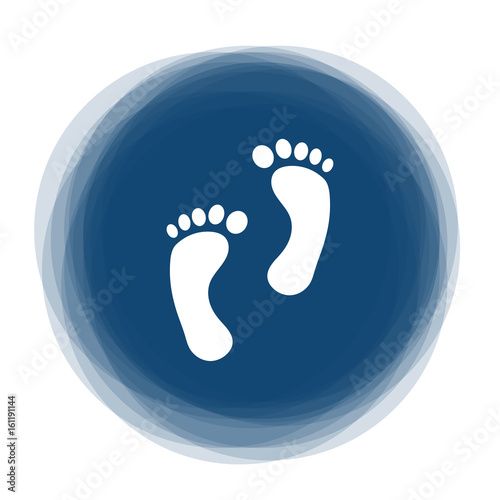 Abstract round button - footsteps