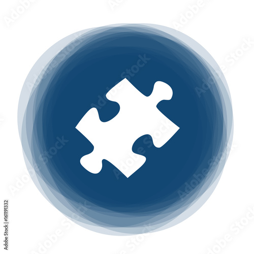 Abstract round button - puzzle piece