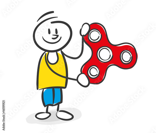 Strichfiguren Junge Fidget Spinner