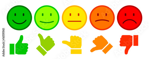Valuation by emoticons - stock vector
