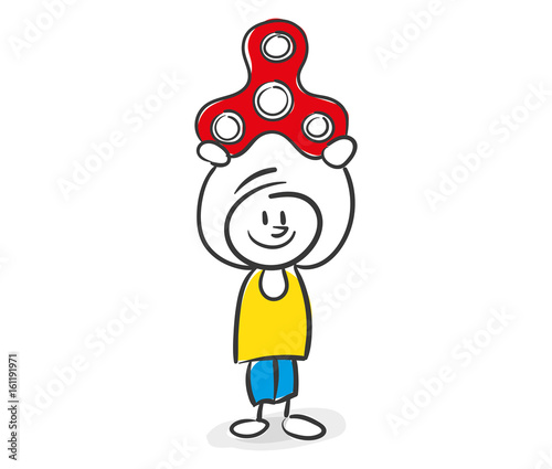 Strichfiguren Junge Fidget Spinner