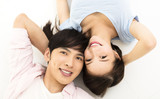 Portrait of  relaxed asian young couple