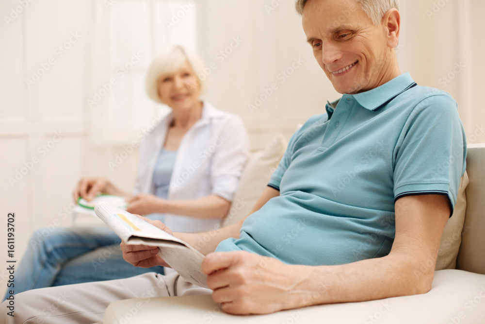 custom made wallpaper toronto digitalAnalytical clever grandpa perusing a news article