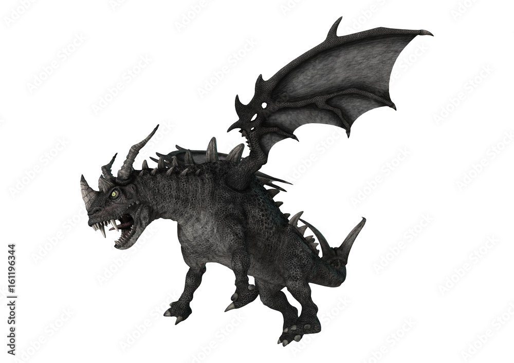 Fototapeta premium 3D Rendering Fantasy Dragon on White