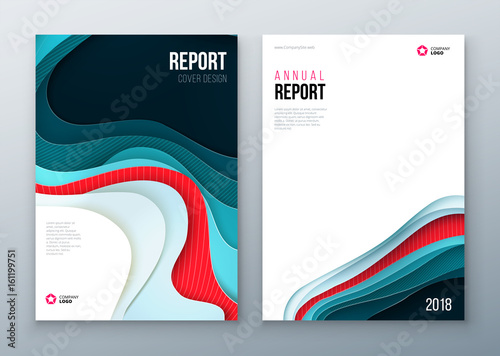 Fototapeta Naklejka Na Ścianę i Meble -  Brochure Cover design. Corporate business template for brochure, report, catalog, magazine, book, booklet. Layout with modern paper cut abstract background. Creative vector concept