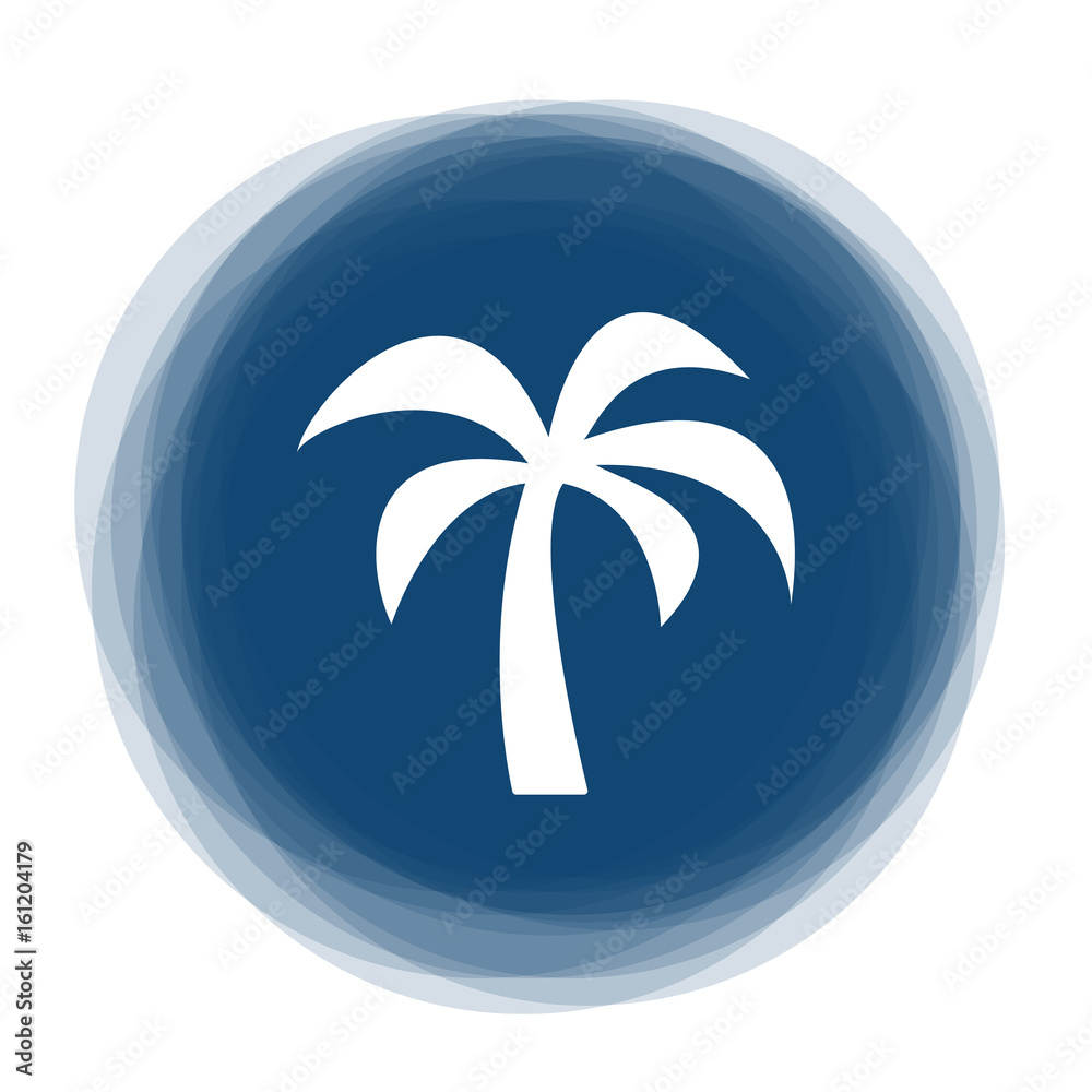 Abstract round button - palm - vacation