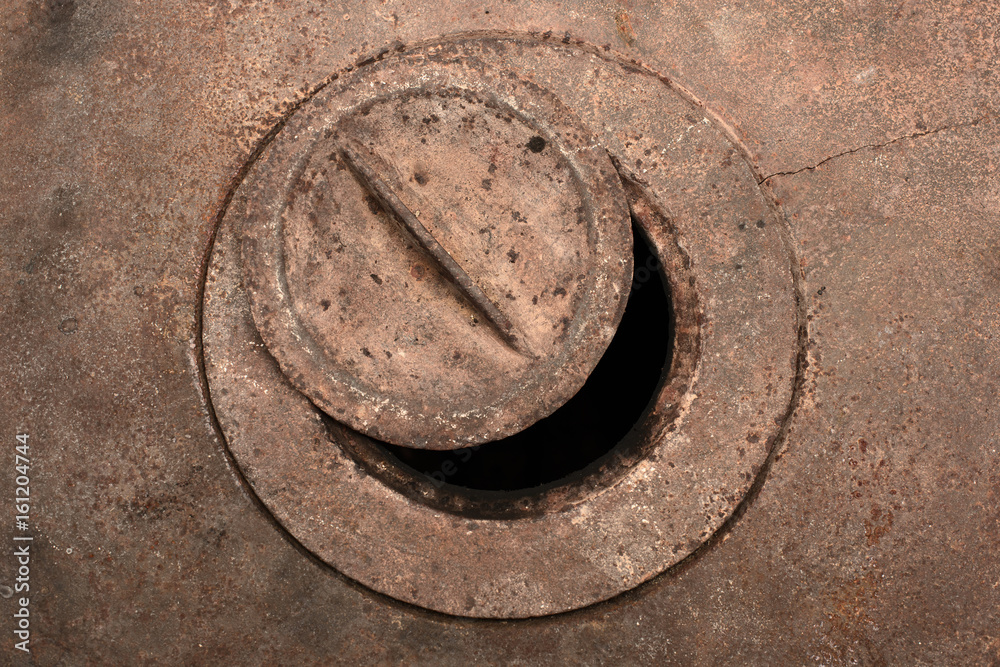 Old open cooker of the Russian oven from above