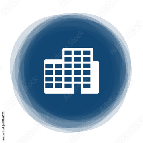 Abstract round button - building - city
