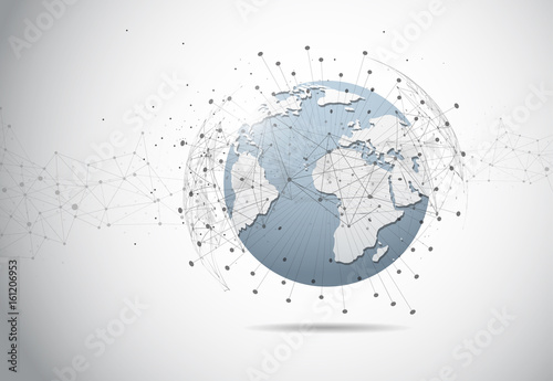 Global network connection. World map point and line composition concept of global business. Vector Illustration