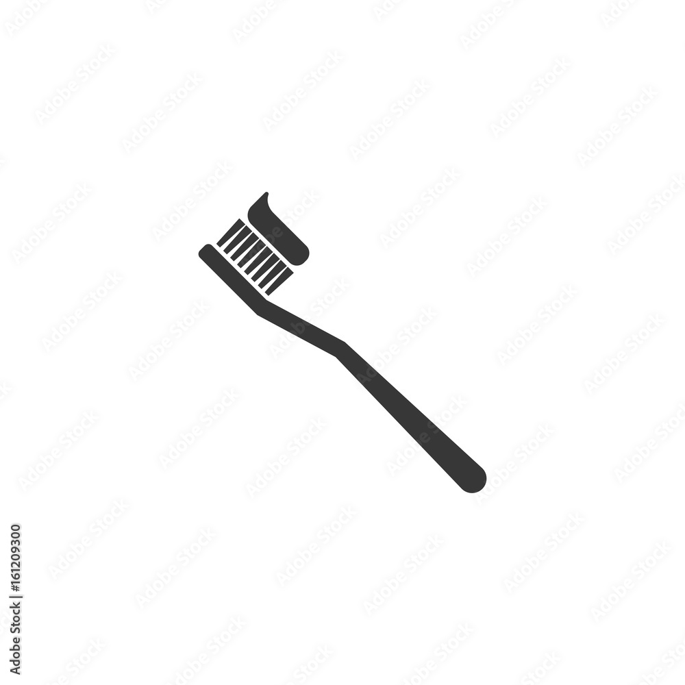 Toothbrush with toothpaste silhouette icon Toothbrush with toothpaste silhouette icon