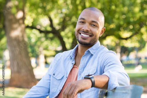 Happy african american man
