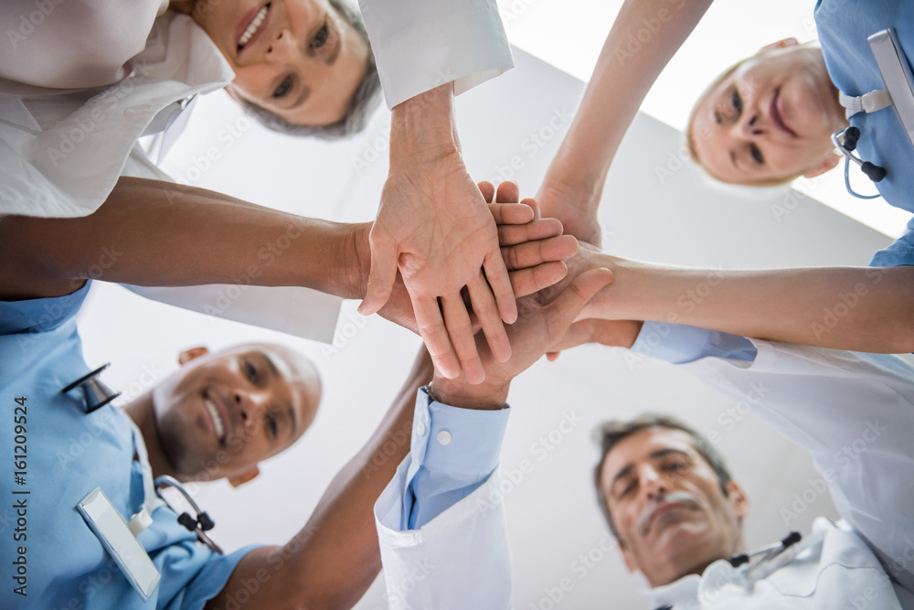 Doctor hands stacked Doctor hands stacked