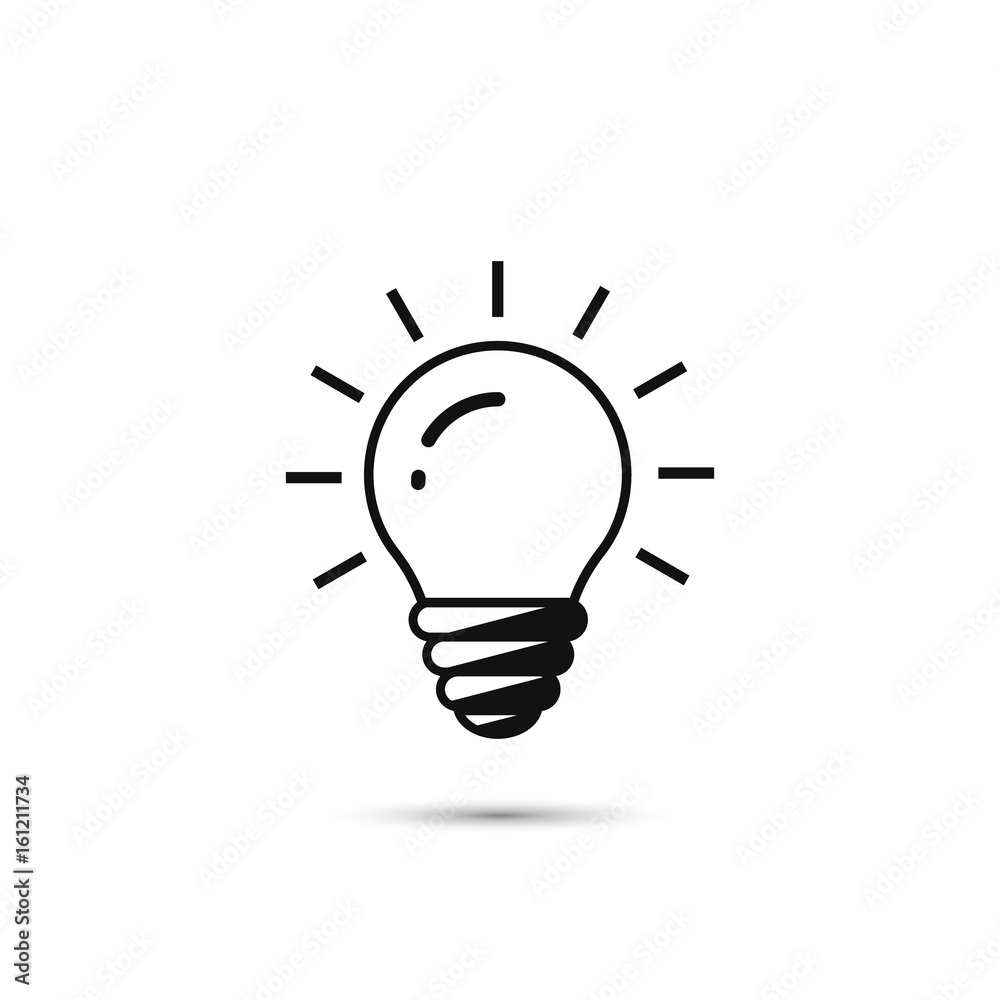 Light bulb line icon on white background. Vector illustration. Idea symbol. Light bulb line icon on white background. Vector illustration. Idea symbol.
