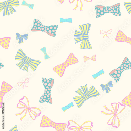 Seamless pattern with skerchy bows © lolya1988
