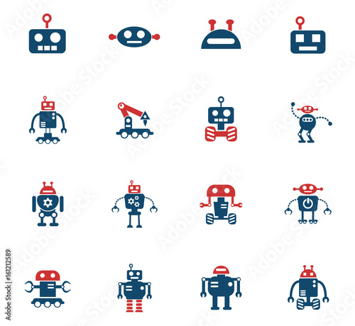robots icon set