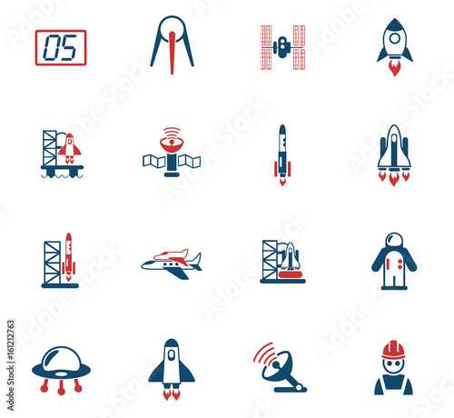 spacecrafts icon set