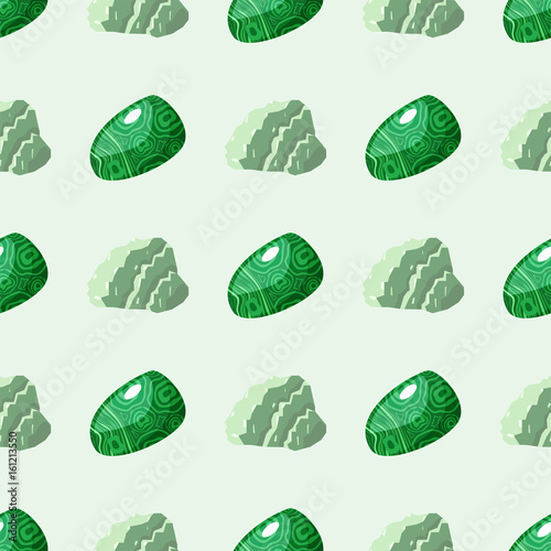Semi precious gemstones seamless pattern mineral stone dice colorful background shiny crystalline vector illustration