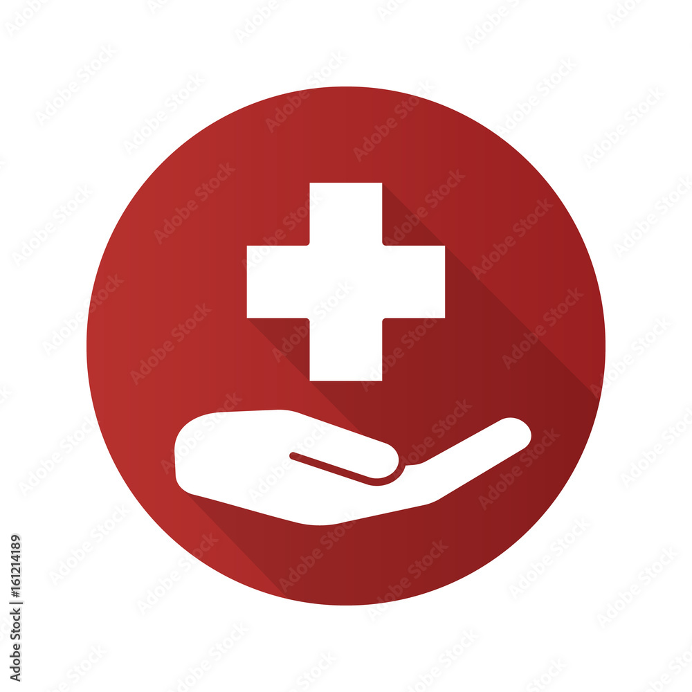 Medical care flat design long shadow icon Medical care flat design long shadow icon