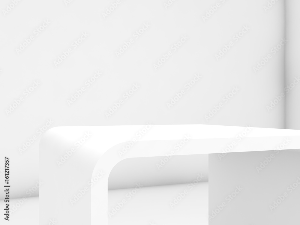 Obraz premium Empty white exhibition stand, 3d