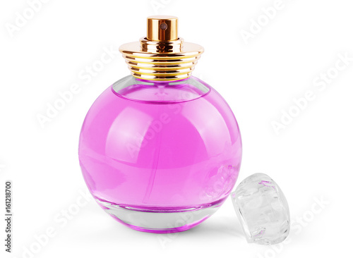 women's perfume in beautiful bottle isolated on white