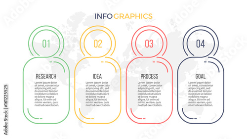 Business infographics. Presentation with 4 options. Vector template.