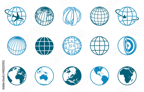 Erde Iconset - Farbe Blau 