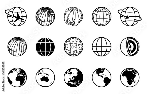 Erde Iconset - Schwarz