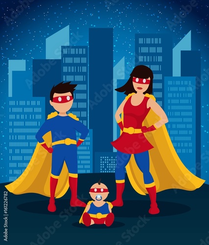 Comic Colorful Children Superheroes Template