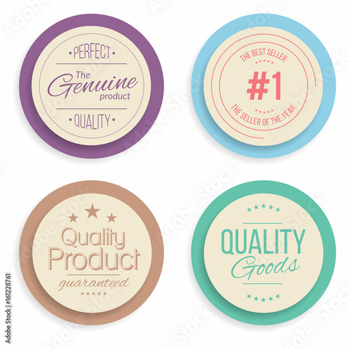 Badges and labels collection. Quality, assurance marks