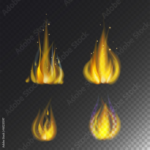 Fire flame hot burn vector icon warm danger and cooking yellow bonfire light blazing campfire.