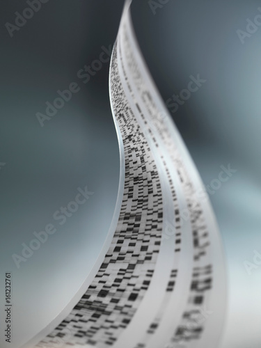 DNA base sequence in autoradiogram