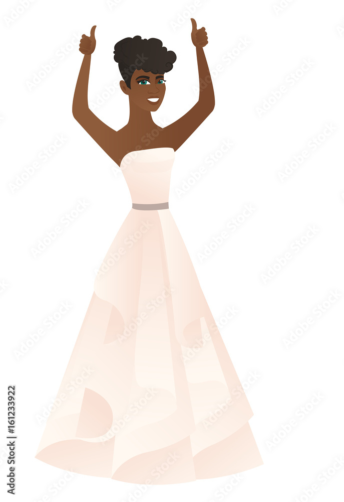 Fototapeta premium Fiancee giving thumb up vector illustration