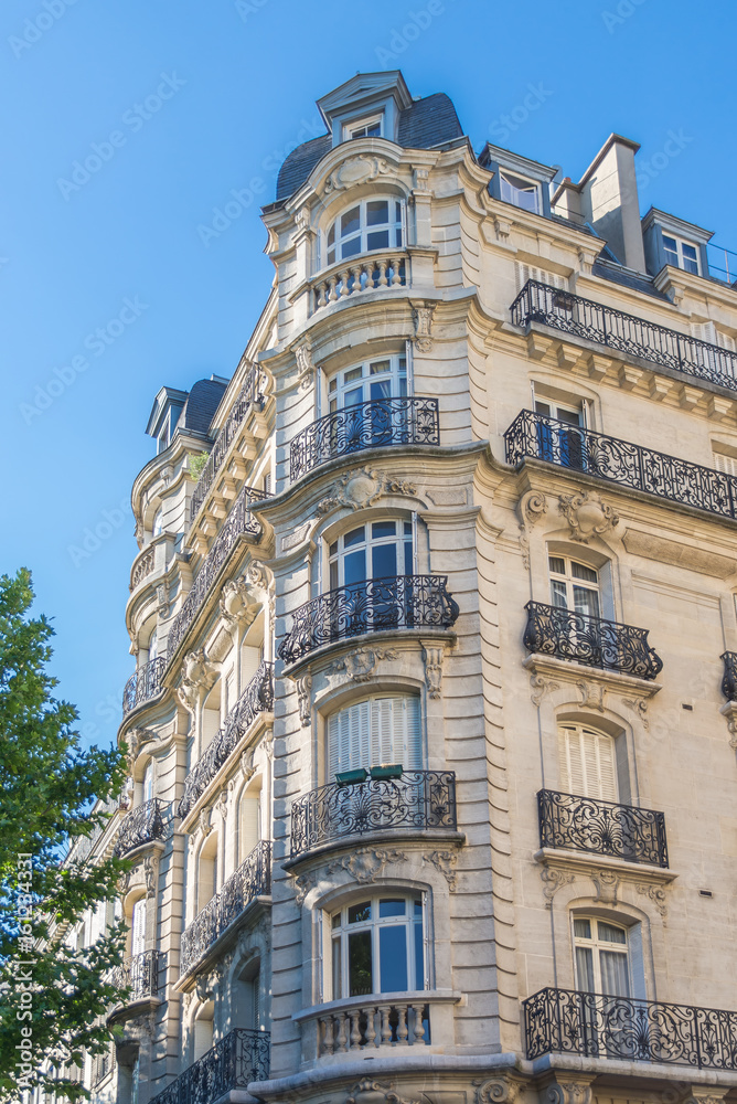 Paris, typical facade, building