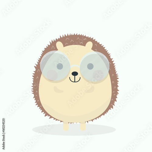 Cute porcupine cartoon vector illustration.