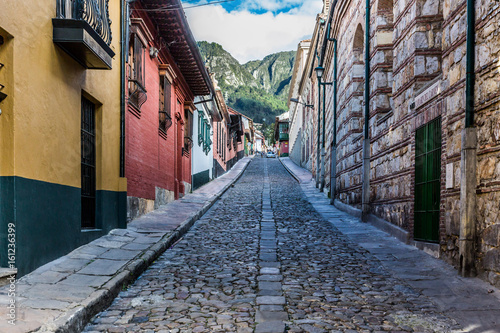 colorful Streets  in La Candelaria aera Bogota capital city of Colombia South America photo