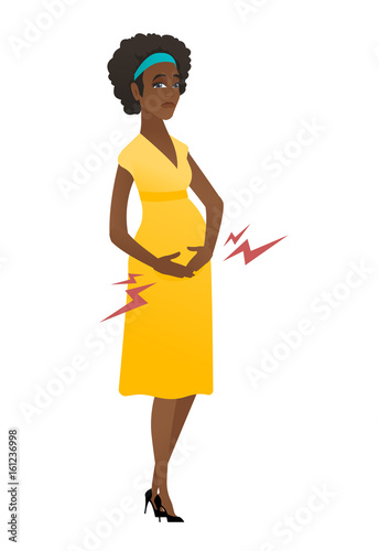 Pregnant woman with strong stomach pain.