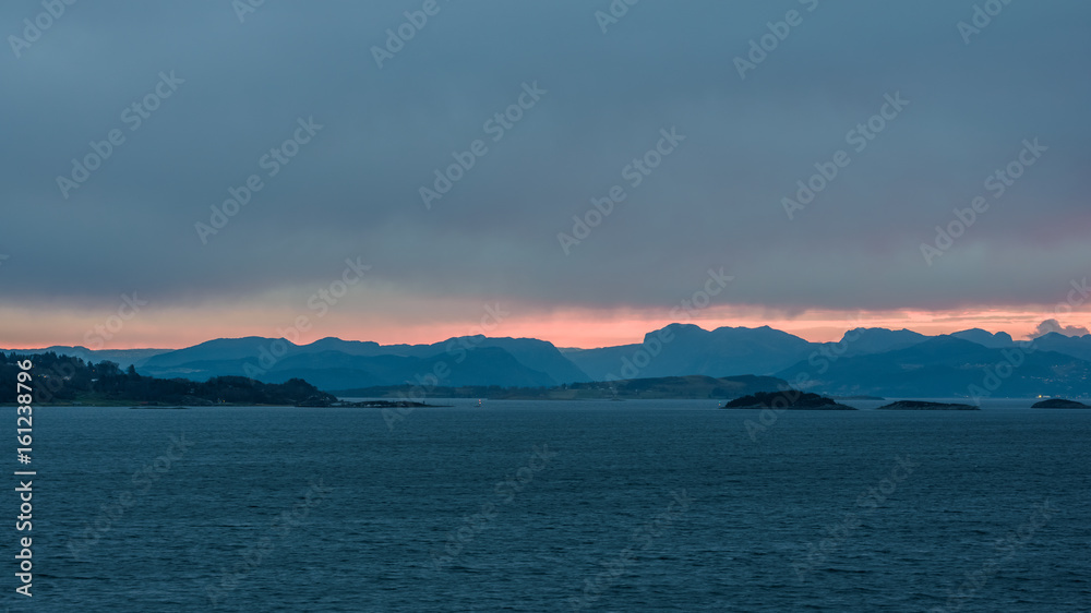 Sunrise in Amoyfjord, Norway