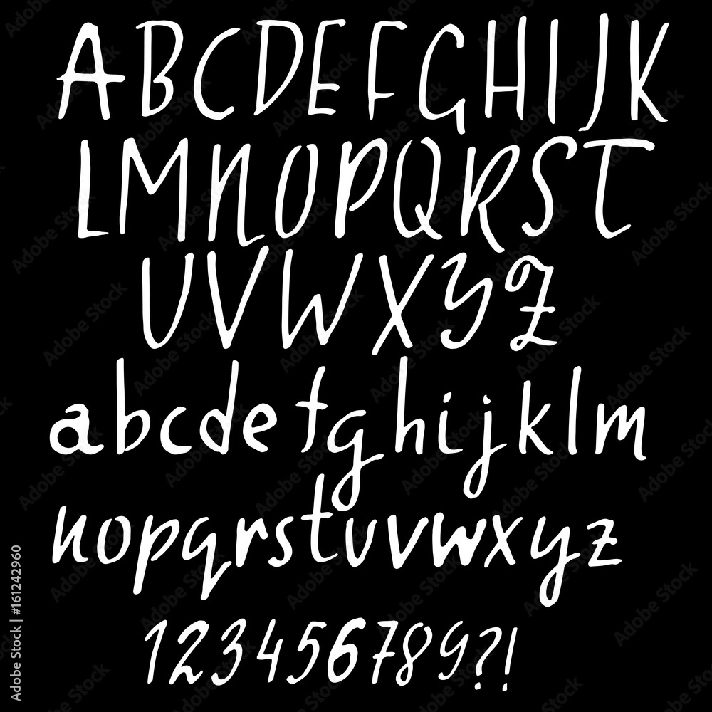 Hand drawn dry brush font. Modern brush lettering. Grunge style alphabet. Vector illustration. Hand drawn dry brush font. Modern brush lettering. Grunge style alphabet. Vector illustration.