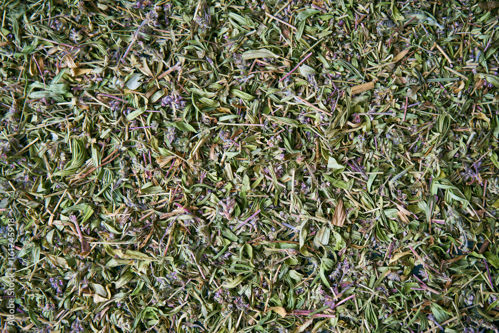 Dry thyme spice for food close up background. Dry thyme spice for food close up background.
