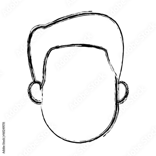 man profile cartoon face person character vector illustration